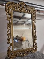 Grote houten spiegel goudkleurig barok facet geslepen glas, Rechthoekig, Ophalen