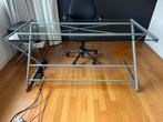 Glazen bureau met printertafel, Ophalen, Gebruikt