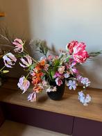 Zijden boeket met verschillende bloemen inclusief vaas, Huis en Inrichting, Zo goed als nieuw, Ophalen