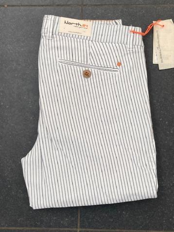 Nieuwe broek van North84 wit gestreept maat 31/34 beschikbaar voor biedingen