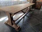 Mooie grote oude landelijke tuintafel, Ophalen, Gebruikt, Rechthoekig, Hout