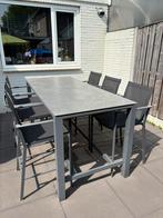 Barset tuintafel met 6 stoelen, Tuin en Terras, Ophalen, Zo goed als nieuw, Aluminium, Eettafel