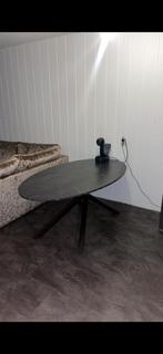 IKEA Ovalen tafel met marmerpatroon + stoelen, Zo goed als nieuw, Vijf personen of meer, Modern, Ovaal