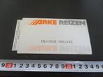 sticker ARKE REIZEN  Enschede Holland, Verzamelen, Ophalen, Zo goed als nieuw, Bedrijf of Vereniging