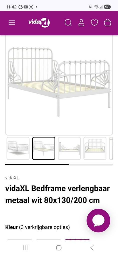 Uitschuifbaar bed met meegroei matras, Kinderen en Baby's, Kinderkamer | Bedden, Zo goed als nieuw, Ophalen