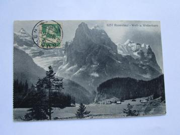 Ansichtkaart Zwitserland Rosenlaui- Well und Wetterhorn 1921 beschikbaar voor biedingen