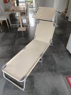 Sun lounger (2 items), Ophalen, Zo goed als nieuw, Aluminium, Inklapbaar