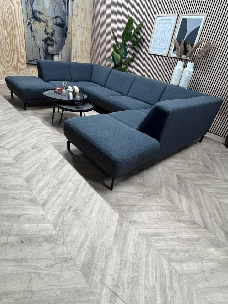 ZGAN Montel Viano U-Bank / Hoekbank - Antraciet - 345 cm, Huis en Inrichting, Banken | Bankstellen, Zo goed als nieuw, Hoekbank