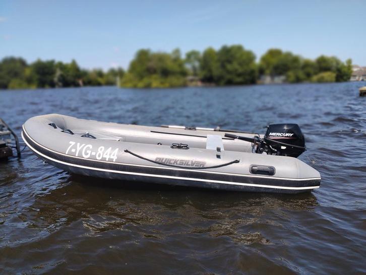 Quicksilver boot met 8pk buitenboord motor, Watersport en Boten, Motorboten en Motorjachten, Zo goed als nieuw, Overige materialen