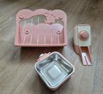 Konijnen- caviavoerbak 3delig voor aan het hok, Ophalen of Verzenden