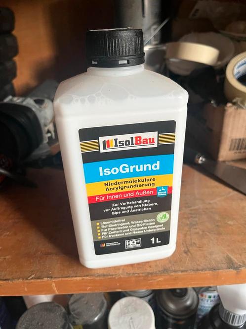 IsolBau IsoGrund Acrylgrundering 1L, Doe-het-zelf en Verbouw, Verf, Beits en Lak, Nieuw, Verf, Minder dan 5 liter, Wit, Ophalen of Verzenden