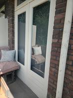Hardhouten openslaande deuren, Gebruikt, Deurkozijn, 150 tot 225 cm, Inclusief glas