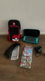 Nintendo switch lite met accessoires, Spelcomputers en Games, Spelcomputers | Nintendo Switch Lite, Ophalen of Verzenden, Turquoise