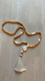 BOHO ketting met hout- en glaskralen, Ophalen of Verzenden, Zo goed als nieuw, Overige materialen