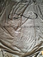Grijs dekbedovertrek met tekst, Dekbedovertrek, Tweepersoons, Ophalen of Verzenden, Zo goed als nieuw