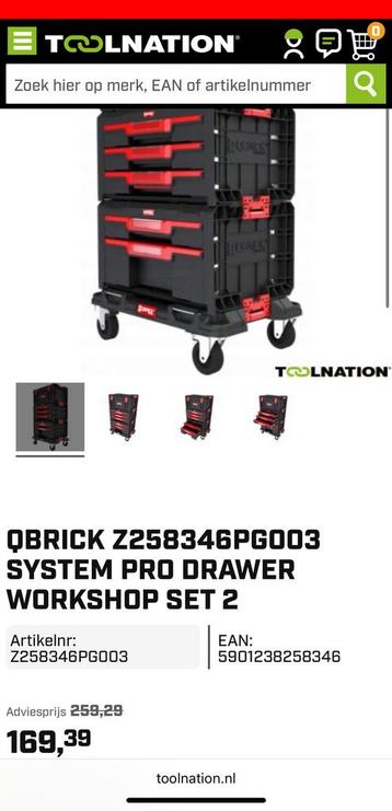 QBRICK Z258346PG003 SYSTEM PRO DRAWER WORKSHOP beschikbaar voor biedingen