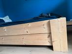 Steigerhouten eenpersoonsbed, Ophalen, Gebruikt, 90 cm, Eenpersoons
