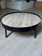 Salontafel rond industrieel vintage Leen Bakker, Huis en Inrichting, Tafels | Salontafels, Ophalen, 50 tot 100 cm, Rond, Zo goed als nieuw