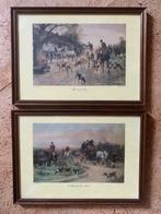 Vintage Jachttafereel Prints 2 stuks George Wrights, Ophalen