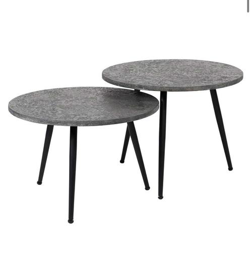 NIEUW salontafel set van 2, Huis en Inrichting, Tafels | Salontafels, Nieuw, Minder dan 50 cm, 50 tot 100 cm, Rond, Ophalen of Verzenden