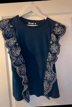 WE top ruches blauw M boho broderie bloemen anglaise, Maat 38/40 (M), Blauw, Nieuw, Ophalen of Verzenden
