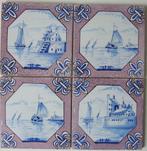 Antieke tegels met schepen in 8-kant, Verzenden