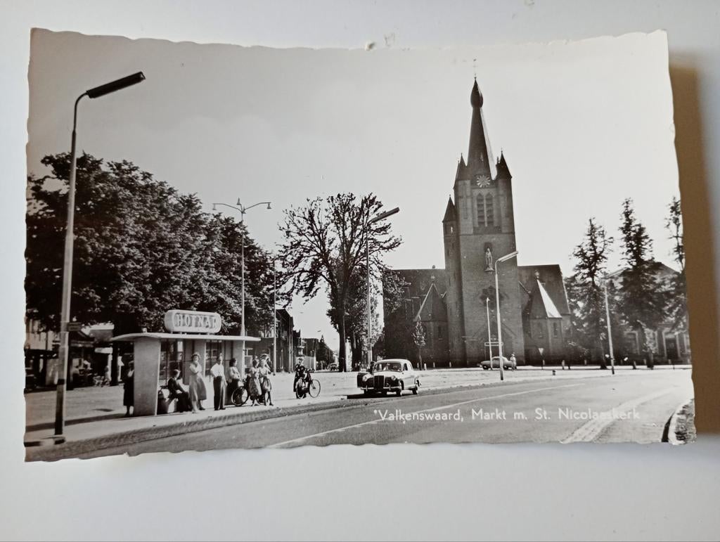Valkenswaard Markt met Bushalte 1971, Ophalen of Verzenden, 1960 tot 1980, Ongelopen, Noord-Brabant