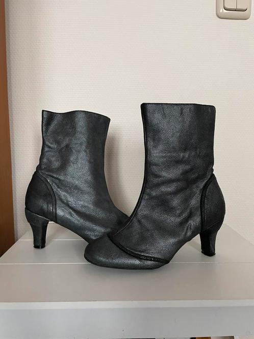 J shoes leren laarsjes metallic zilver/zwart laarzen leer 38, Kleding | Dames, Schoenen, Gedragen, Lage of Enkellaarzen, Zwart