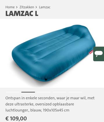 Fatboy Lamzac L - Blauw - 2 persoons beschikbaar voor biedingen