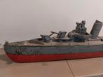 Handgemaakt Houten Oorlogsschip, ca. 75cm (1940-1960), Hobby en Vrije tijd, Modelbouw | Boten en Schepen, Ophalen of Verzenden