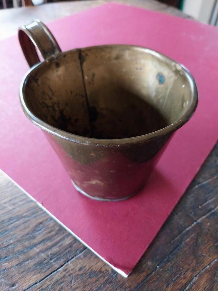 Oude kom met handvat...., Antiek en Kunst, Antiek | Koper en Brons, Ophalen of Verzenden