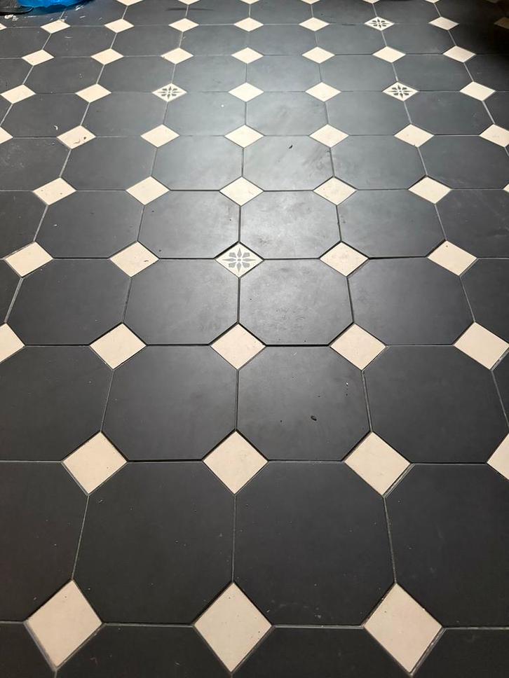 Winckelmans Octagon Vloertegels 1,7m2 + Inzetstukjes, Doe-het-zelf en Verbouw, Vloerdelen en Plavuizen, Gebruikt, Plavuizen, Steen of Klei