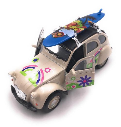 Welly: Citroen 2CV met Surfplank: Diverse kleuren! NIEUW, Kinderen en Baby's, Speelgoed | Speelgoedvoertuigen, Nieuw, Ophalen of Verzenden