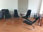 Stijlvolle set van 4 fauteuils, Gebruikt, Minder dan 75 cm, Ophalen of Verzenden, Metaal