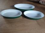 3 Groene Ovenschalen - Verschillende Maten, Huis en Inrichting, Keuken | Servies, Ophalen of Verzenden