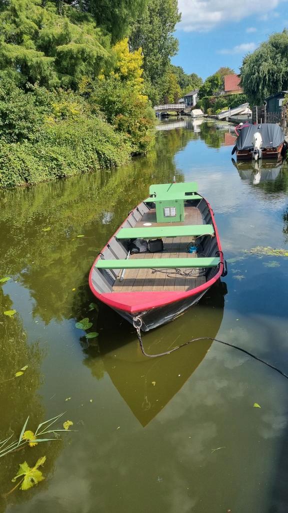 Schuit tuindersvlet met trailer, Watersport en Boten, Motorboten en Motorjachten, Gebruikt, Staal, 6 tot 9 meter, Diesel, Binnenboordmotor