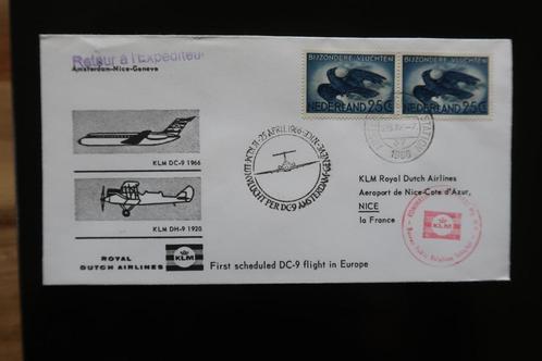 First Scheduled Flight DC 9 in Europe 1966, Postzegels en Munten, Brieven en Enveloppen | Nederland, Envelop, Ophalen of Verzenden