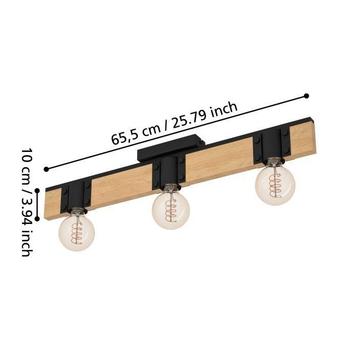Eglo plafondlamp BAILRIGG hout metaal design e27 43901  beschikbaar voor biedingen