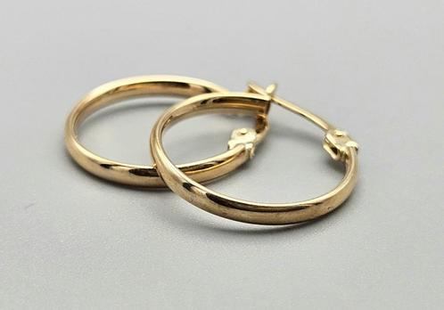 Basic hoops 14 karaat gouden basis creolen. 2025/380, Sieraden, Tassen en Uiterlijk, Oorbellen, Nieuw, Hangers, Goud, Goud, Ophalen of Verzenden