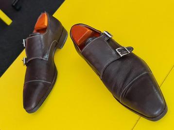 Santoni schoenen met 2  Gesp met bruine kleur maat 42 beschikbaar voor biedingen