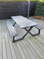 Picknicktafel mundo aluminium zwart, Tuin en Terras, Picknicktafels, Ophalen, Rechthoekig, Aluminium
