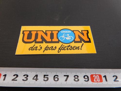 sticker UNION da's pas fietsen !, Verzamelen, Stickers, Zo goed als nieuw, Bedrijf of Vereniging, Ophalen