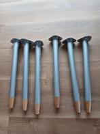 6 metalen tafelpoten met houten voet, Tafelpoot, Minder dan 50 cm, 50 tot 100 cm, Rond