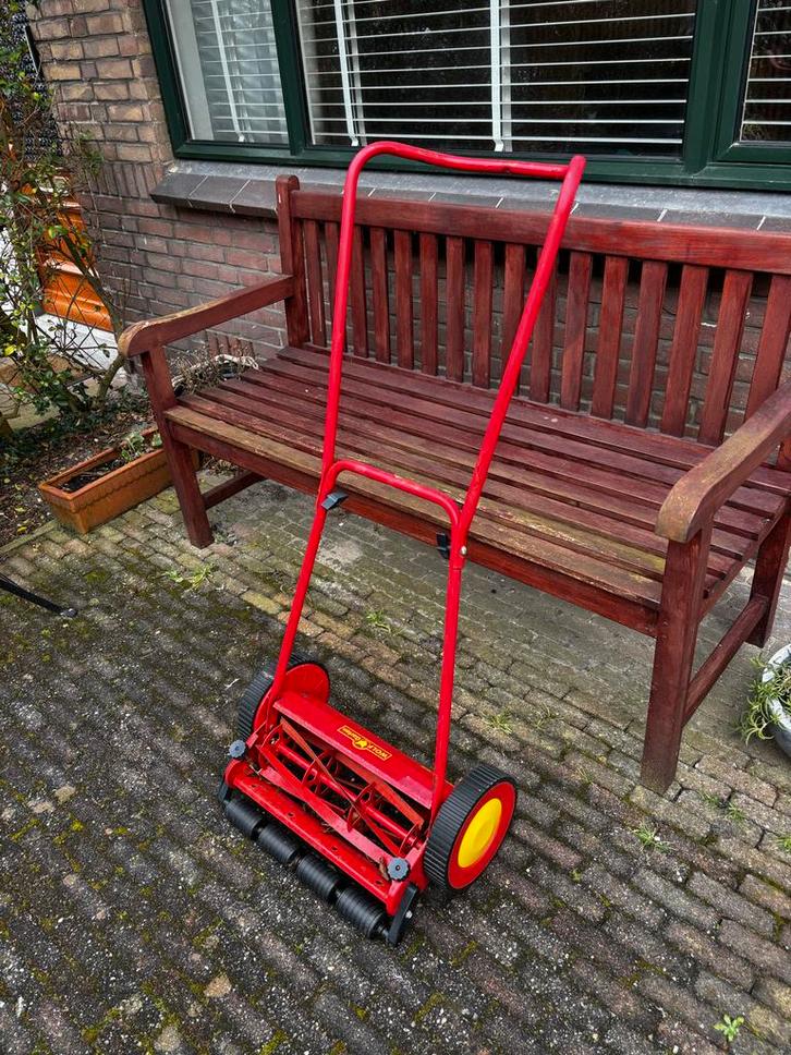 Handgrasmaaier - Wolf Garten, Tuin en Terras, Grasmaaiers, Gebruikt, Handgrasmaaier, Minder dan 30 cm, Kooimesmaaier, Opvangzak