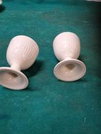 eierdoppen 2 x creme aardewerk, Ophalen of Verzenden