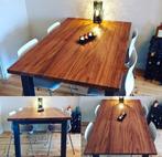 Zeldzame en unieke Zebrano hout massieve tafel 4x100x160cm, Ophalen, 50 tot 100 cm, Zo goed als nieuw, Vijf personen of meer
