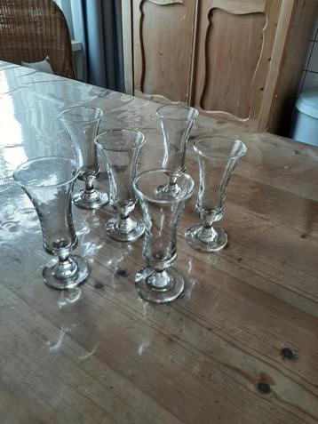 6 ORIGINELE - JENEVER GLAASJES - DIA 5 CM beschikbaar voor biedingen