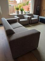 Moderne Montel bank met 2 fauteuils, Ophalen, Gebruikt, Driepersoons, 75 tot 100 cm