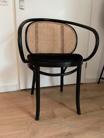 Thonet Stijl Stoel - Zwart met Rotan beschikbaar voor biedingen