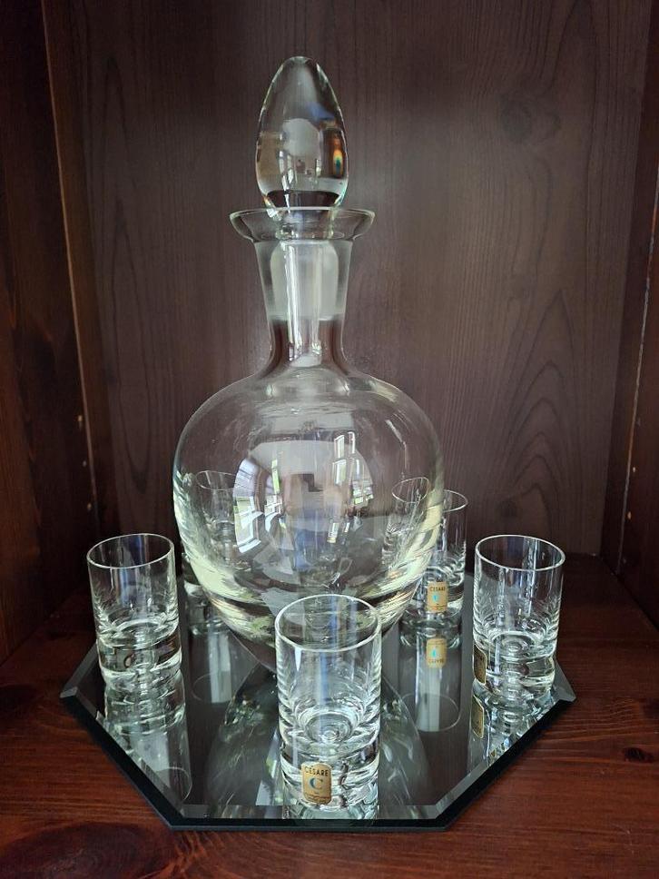 Zeer mooie kristall karaf met glaasjes, Antiek en Kunst, Antiek | Glas en Kristal, Ophalen